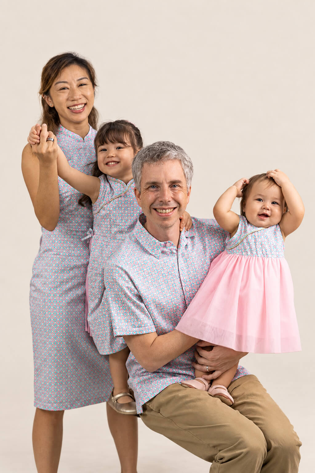 Pink Teal Mosaic family