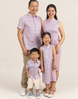 Ladies Mini Peony Cheongsam - Pink Tiles family