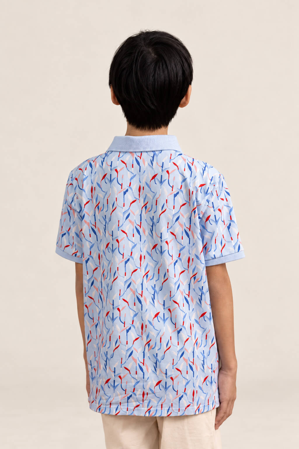 Polo Tee - Blue Lucky Bamboo