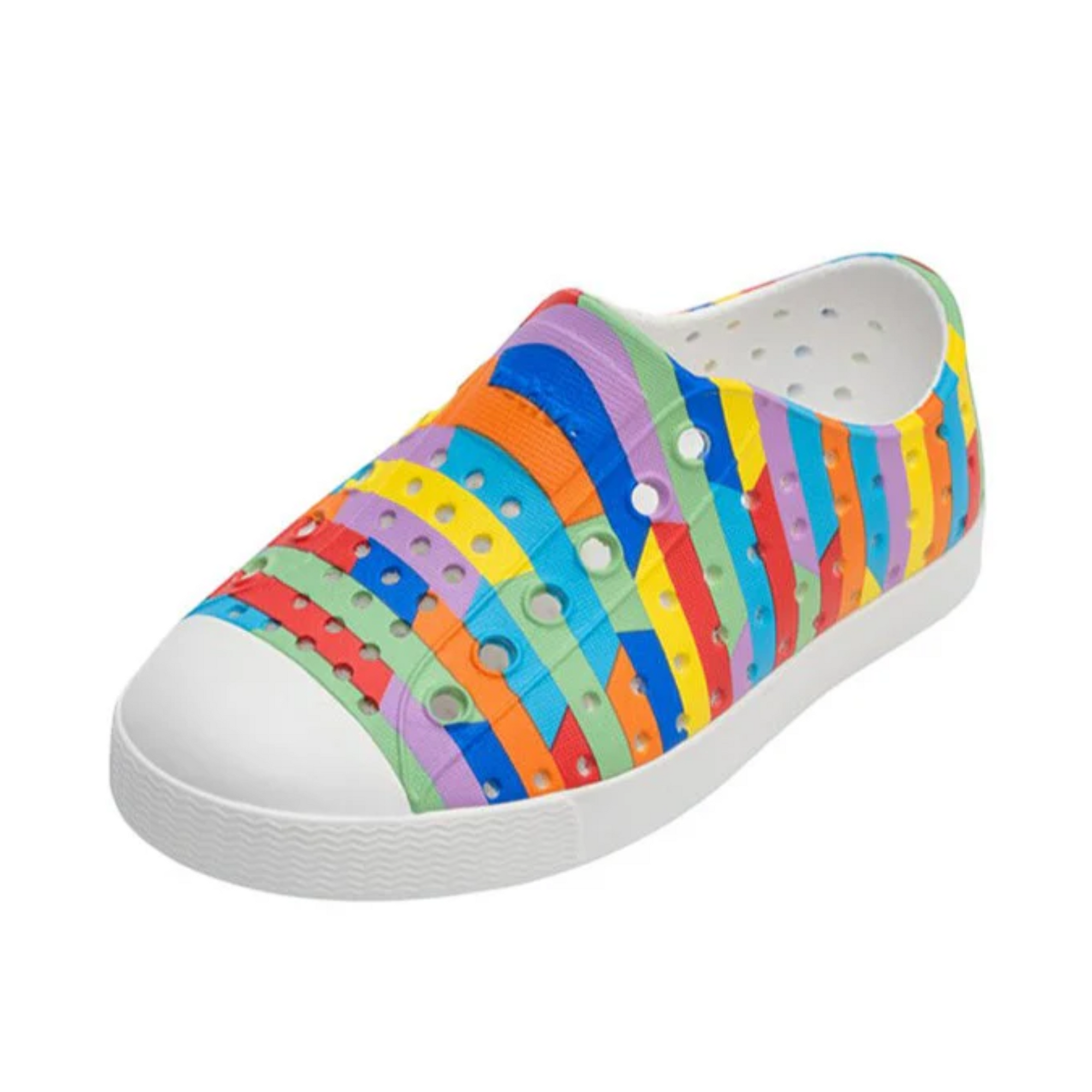 Native Jefferson Sugarlite Shell White / Rainbow Multi Stripes 2