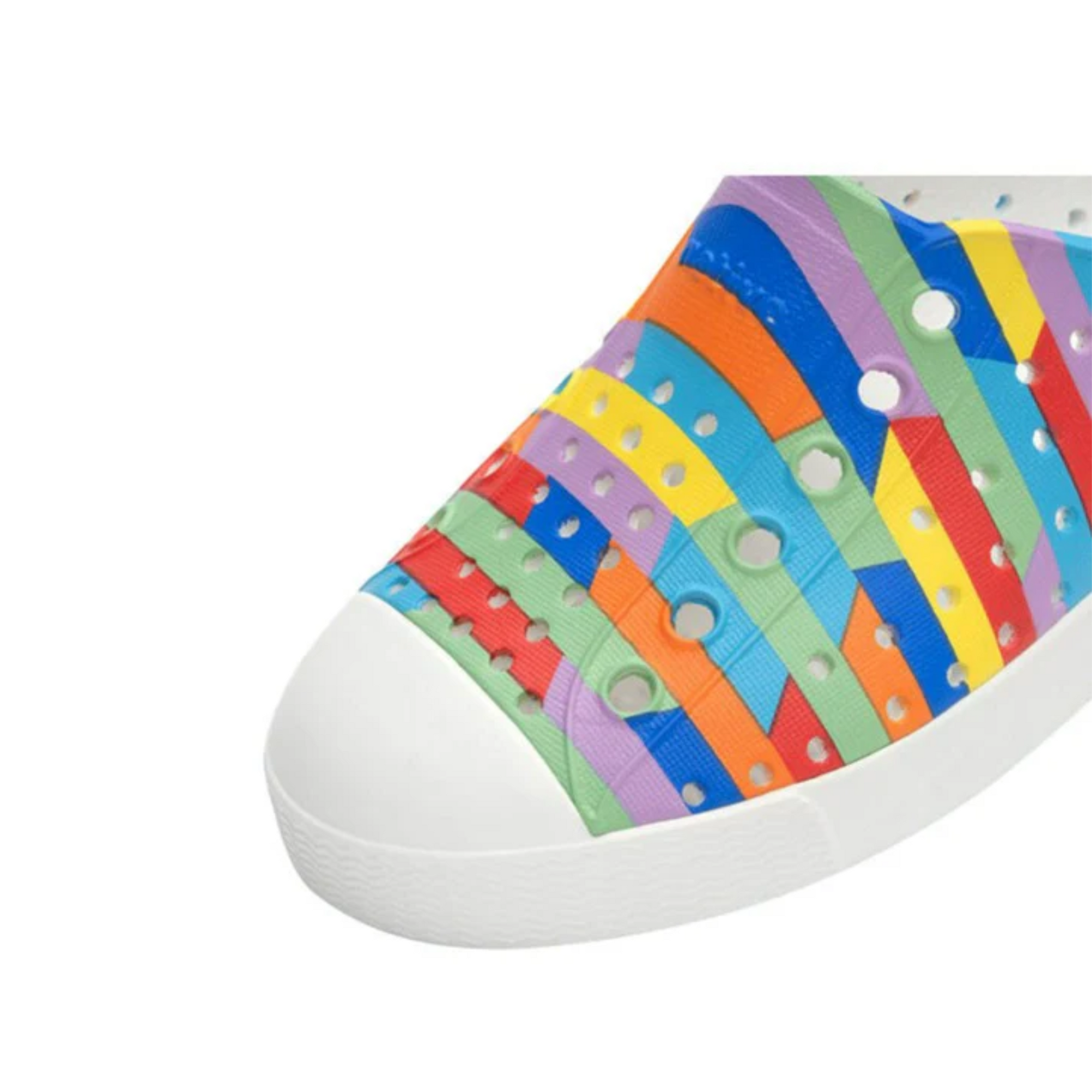 Native Jefferson Sugarlite Shell White / Rainbow Multi Stripes 2