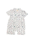 Mandarin-collared Polo Romper - Zodiac Mahjong