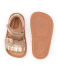 Tip Toey Joey Ruffy Sandal - Metallic Salmon