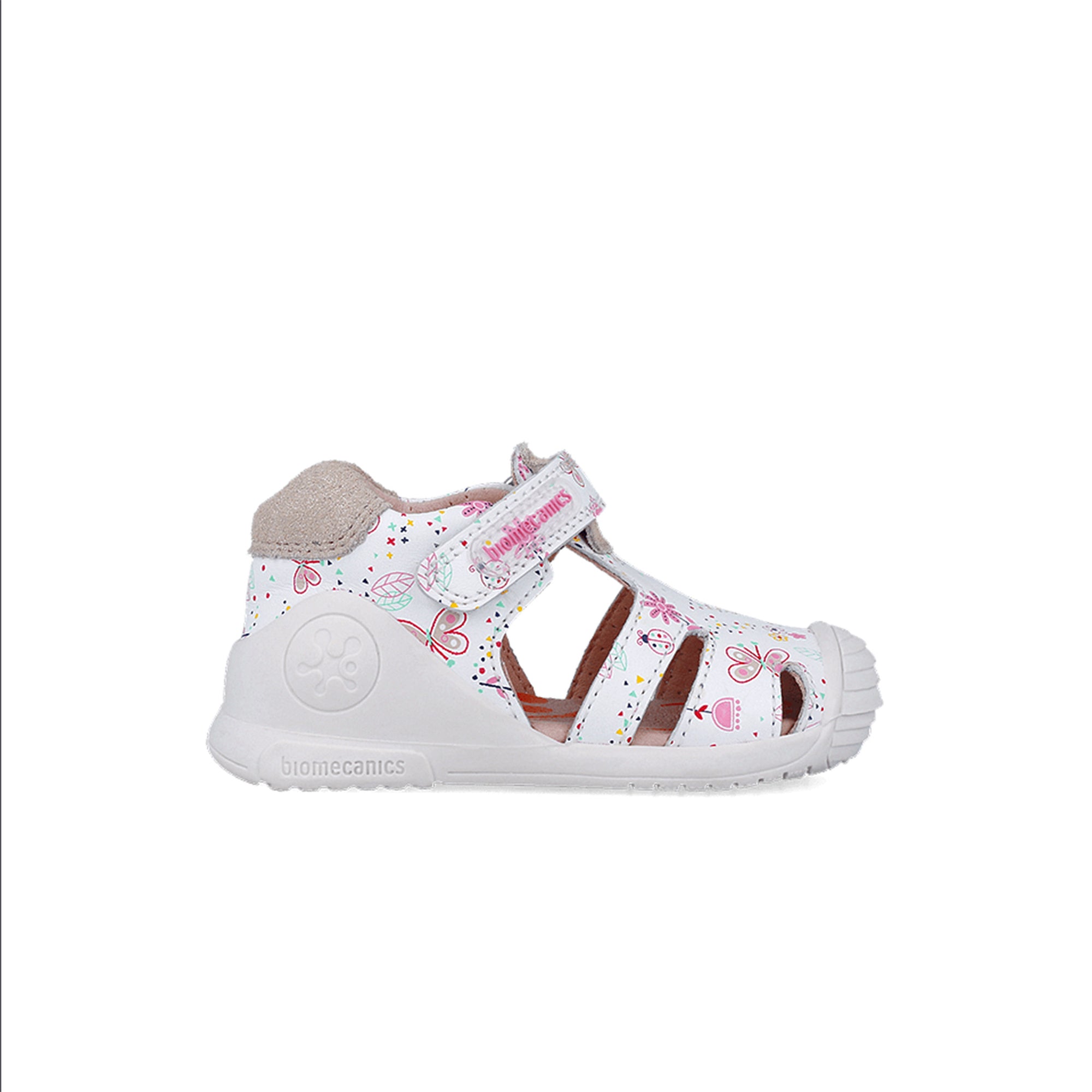 Biogateo White Sandals - Pink Butterflies