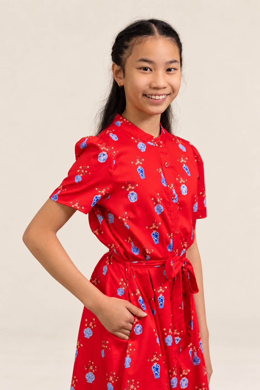 Sasha Dress - Red Vases
