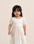 Scarlett Dress - Cream Floral Bamboo