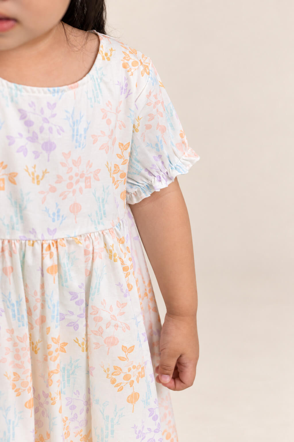 Scarlett Dress - Cream Floral Bamboo