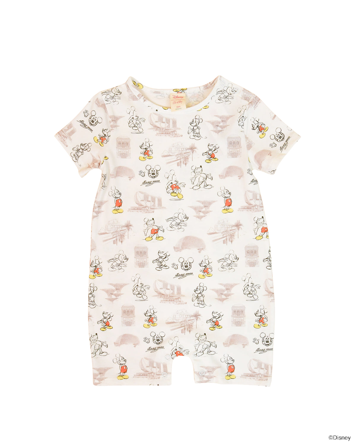Short-sleeve Romper - Sketch Mickey