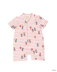 Mandarin-collared Polo Romper - Firecracker Mickey