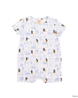 Short-sleeve Romper - Blue Hello Mickey