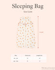 Sleeping bag size guide with measurements