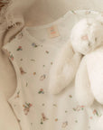 Sleeping Bag - White Floral Bunny (0.2 TOG) closeup