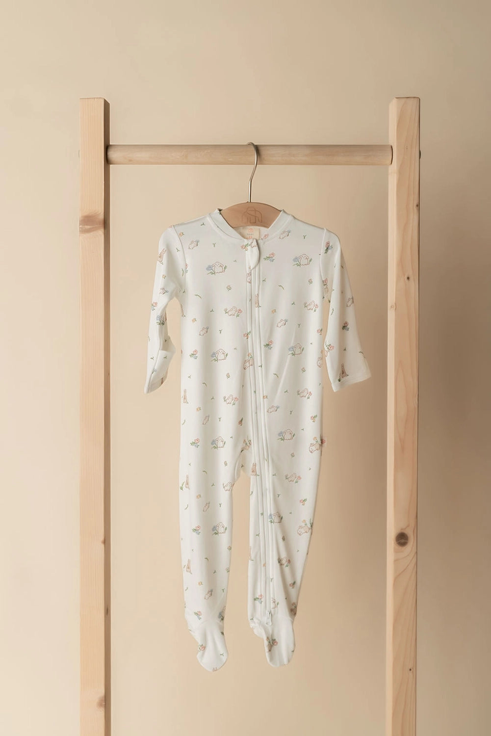 Sleepsuit - White Floral Bunny product picture