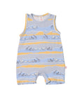 Sleeveless Romper - Grey Animal March