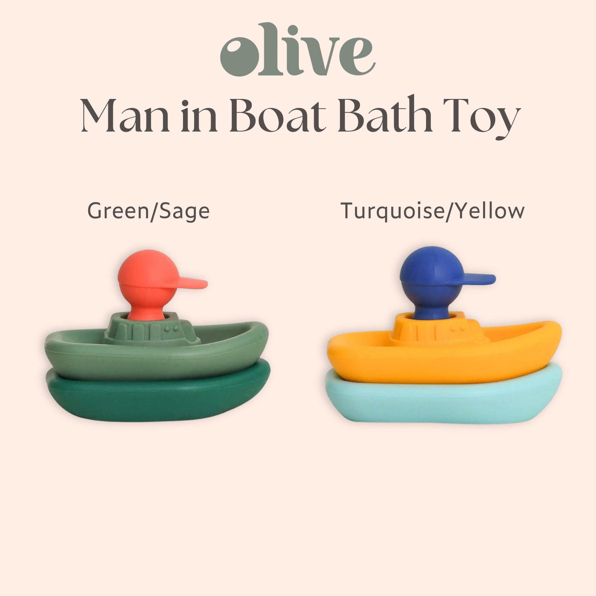 Olive Man In Boat Bath Toy | The Elly Store