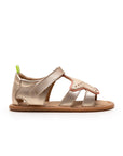 Side view of Tip Toey Joey Starfish Sandals in Metallic Salmon / Rosa Seco / Golden Sugar