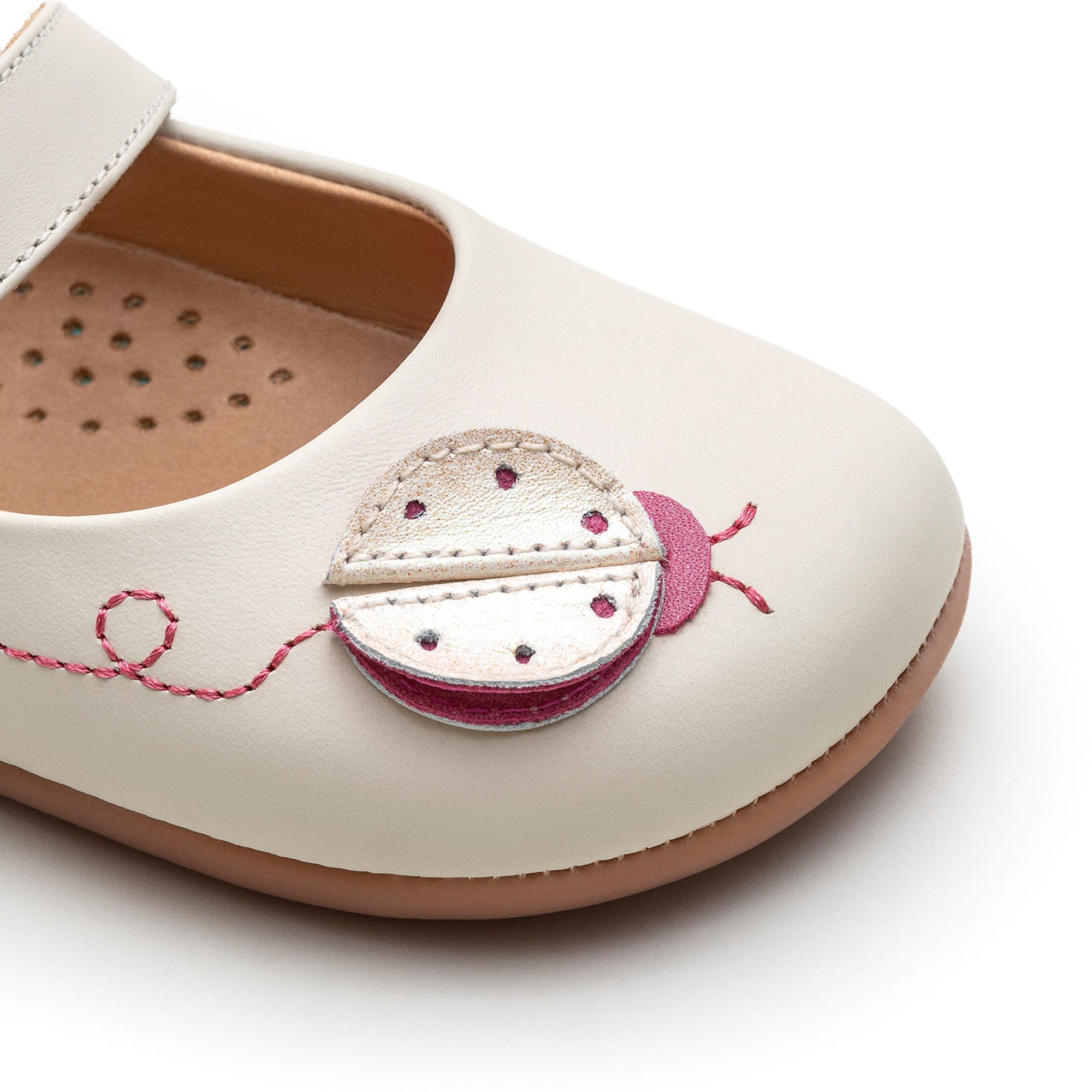 Tip Toey Joey First Walker Ladybug Mary Janes close up