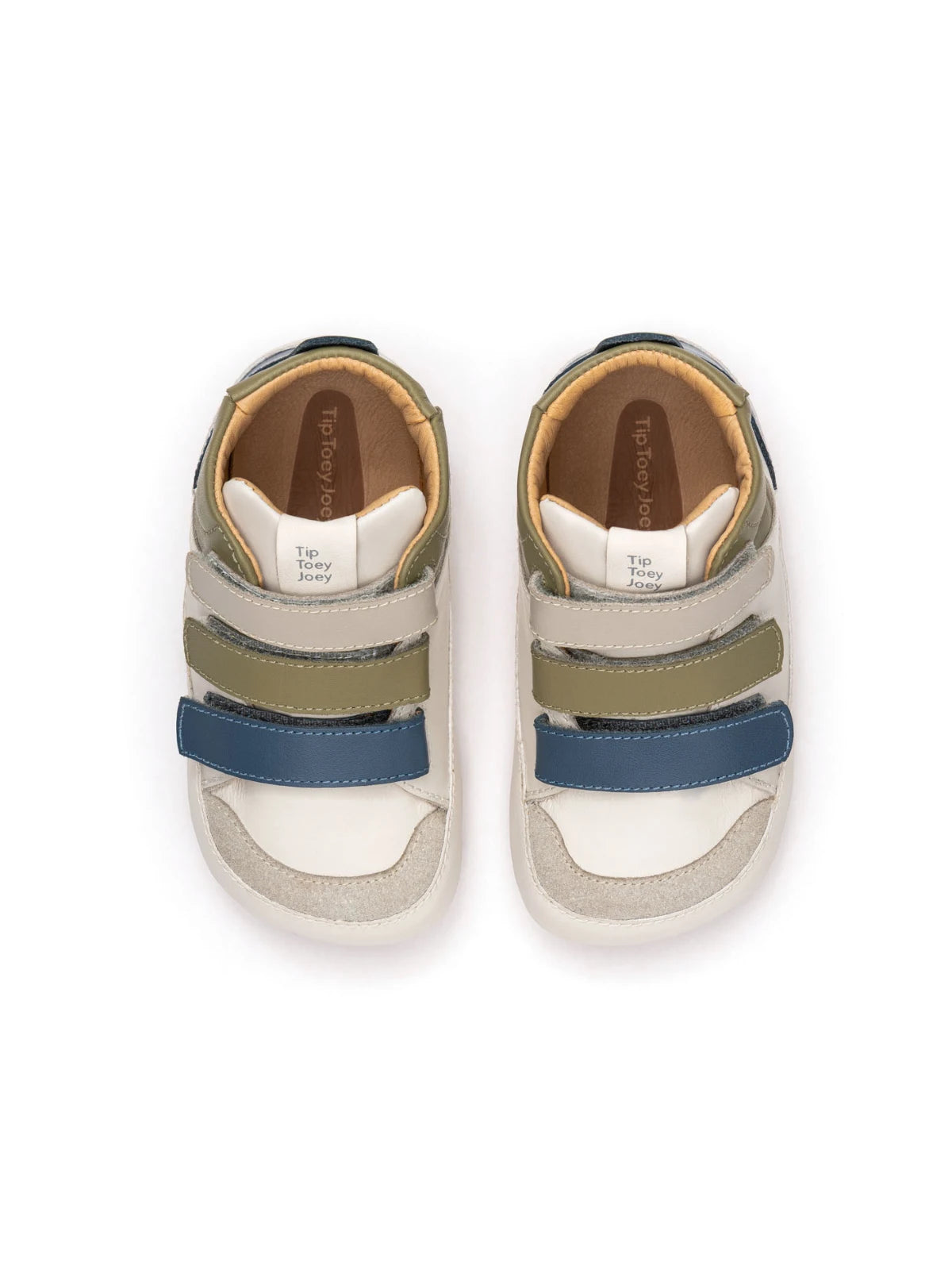 Overhead view of baby Metropoly sneakers showing the wide FreetoGrow toe box for natural development.