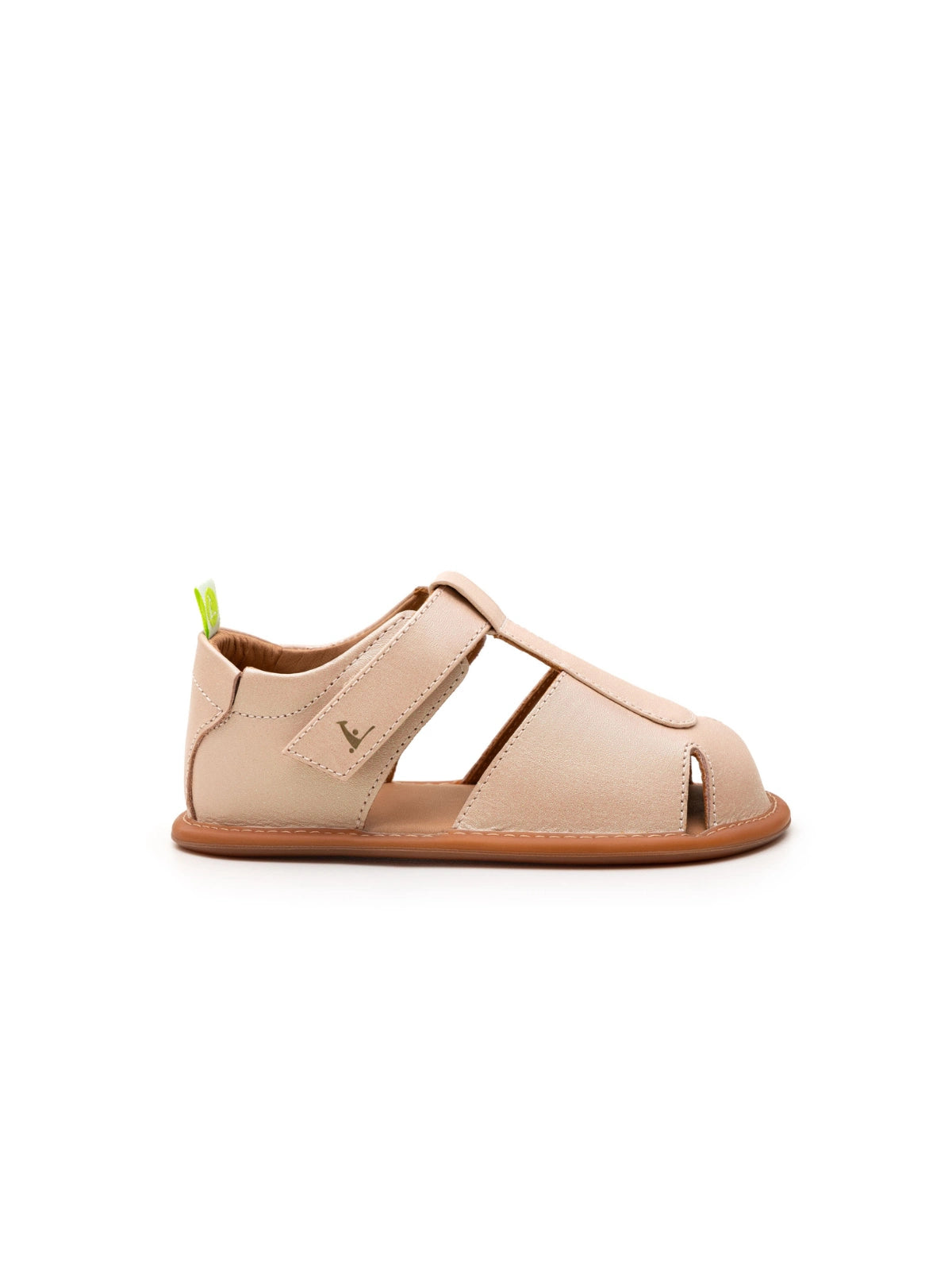 Side profile of the baby candy dream pink sandal showing the secure velcro strap and ergonomic flat sole design.