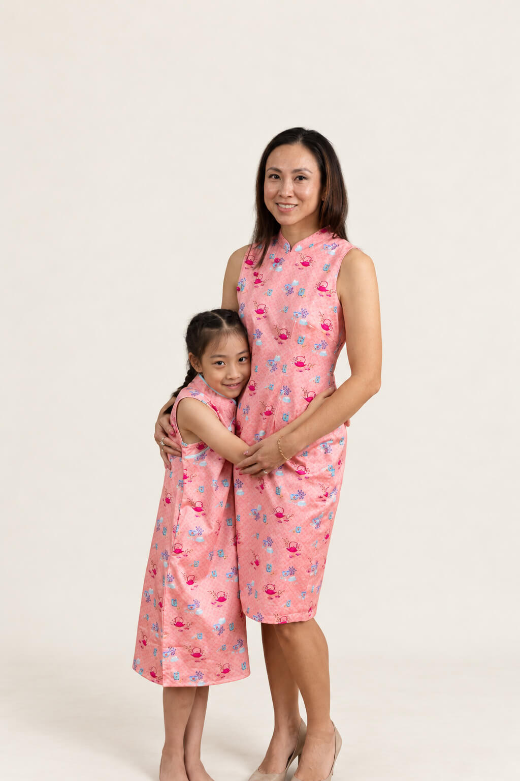 Ladies Mini Peony Cheongsam - Pink Teapots