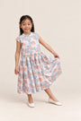 Twirly Cheongsam - Teal Lotus