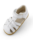Bobux White Cross Jump Sandals Step Up