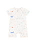 Short-Sleeve Zip Romper - Colourful Sea Creatures