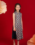 Wrap Cheongsam - Navy Floral