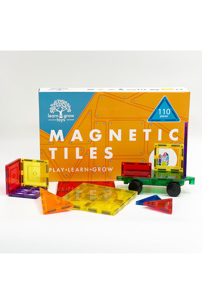 Magnetic Tiles Set - 110 Pieces | Learn and Grow |  The Elly Store