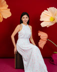 Ladies Halter Dress - Blue Blossom Lily