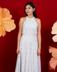 Ladies Halter Dress - Blue Blossom Lily