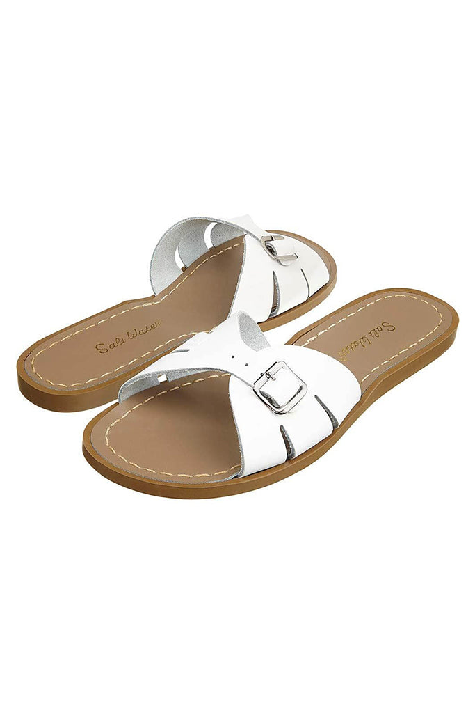 Salt-Water Sandals | Classic Slide Adult - White | The Elly Store