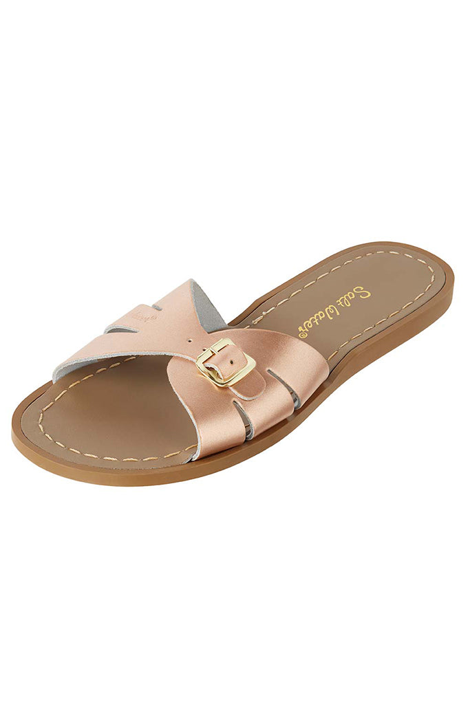 Saltwater Sandals Classic Slide Adult Rose Gold one side The Elly Store
