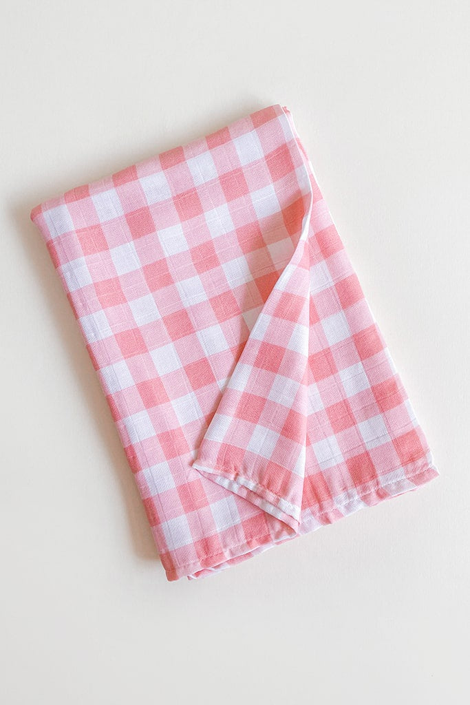 Baby elly Bamboo Swaddle - Pink Gingham | Ideal for Newborn Baby Gifts | The Elly Store Singapore