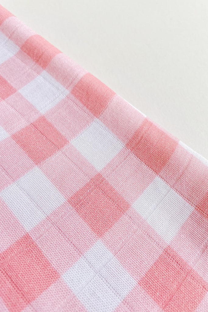 Baby elly Bamboo Swaddle - Pink Gingham | Ideal for Newborn Baby Gifts | The Elly Store Singapore
