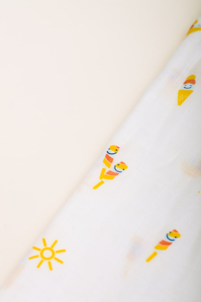 Premium Bamboo Swaddle - Smiley Ice Cream | Ideal for Newborn Baby Gifts | The Elly Store Singapore