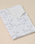 Bamboo Blanket - Grey Elephant Families