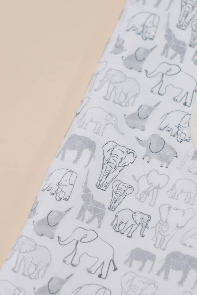 Bamboo Blanket - Grey Elephant Families