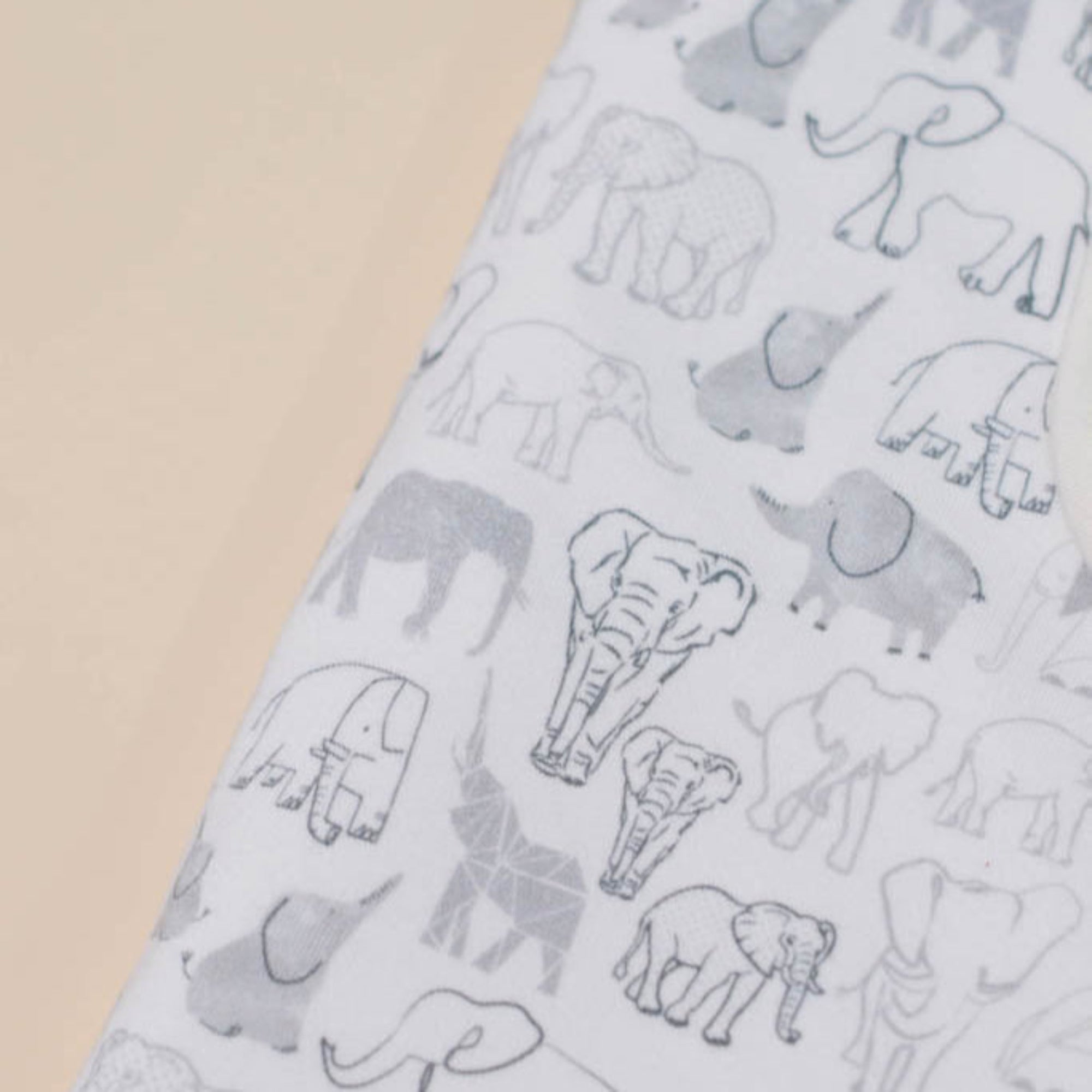 Bamboo Blanket - Grey Elephant Families