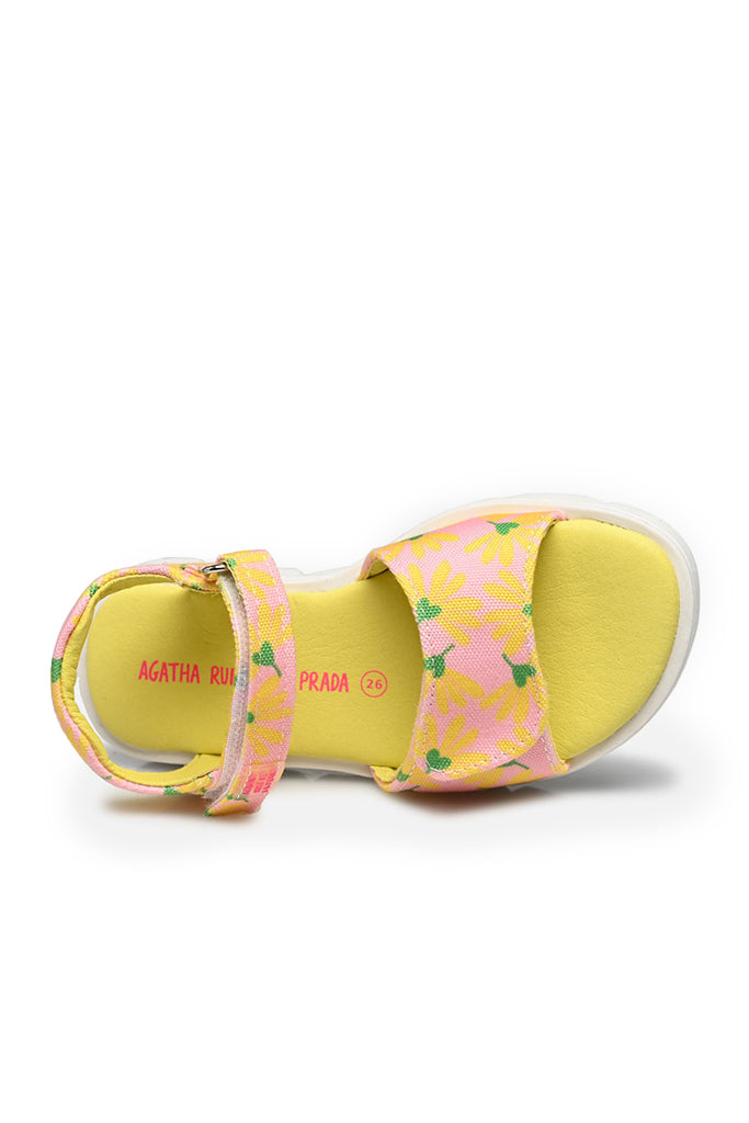 Yellow on Pink Flower Sandals