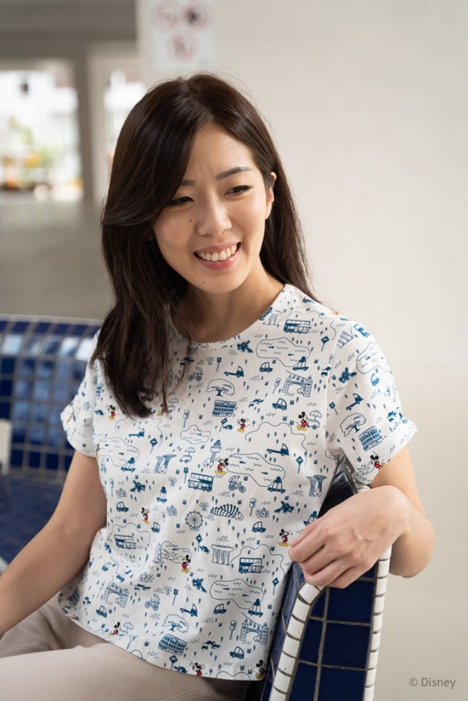 Adult Slouchy Tee - Blue Road Trip Mickey | Home 2022 | The Elly Store Singapore