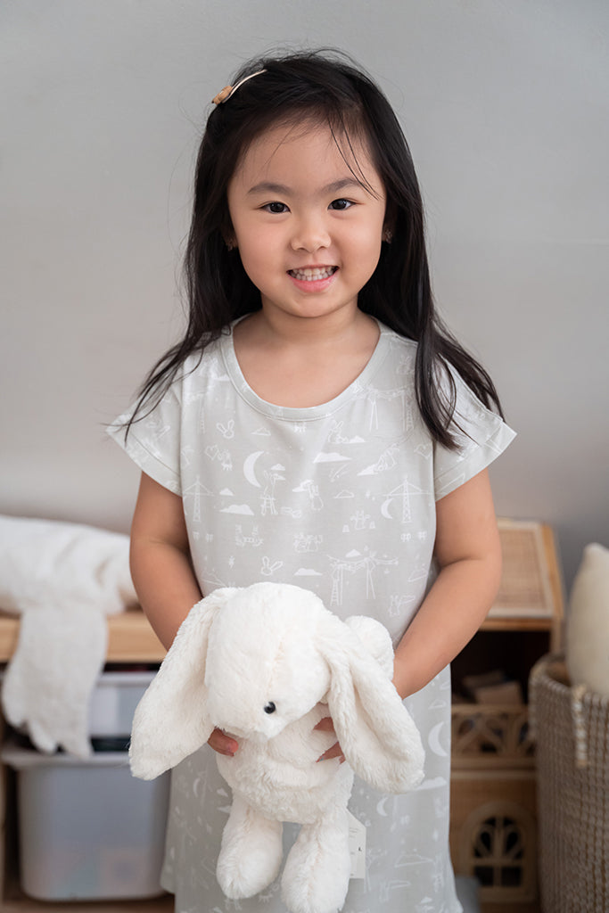 Girls' Nightgown - Nightfall Bunnies for Cozy Sleepwear – The Elly Store