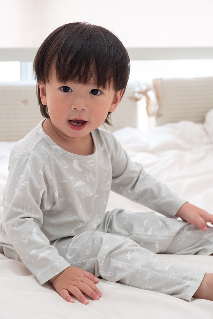 Long-Sleeve Pyjamas Set - Nightfall Bunnies | Premium Bamboo Cotton Twinning Family Pyjamas Set | The Elly Store Singapore