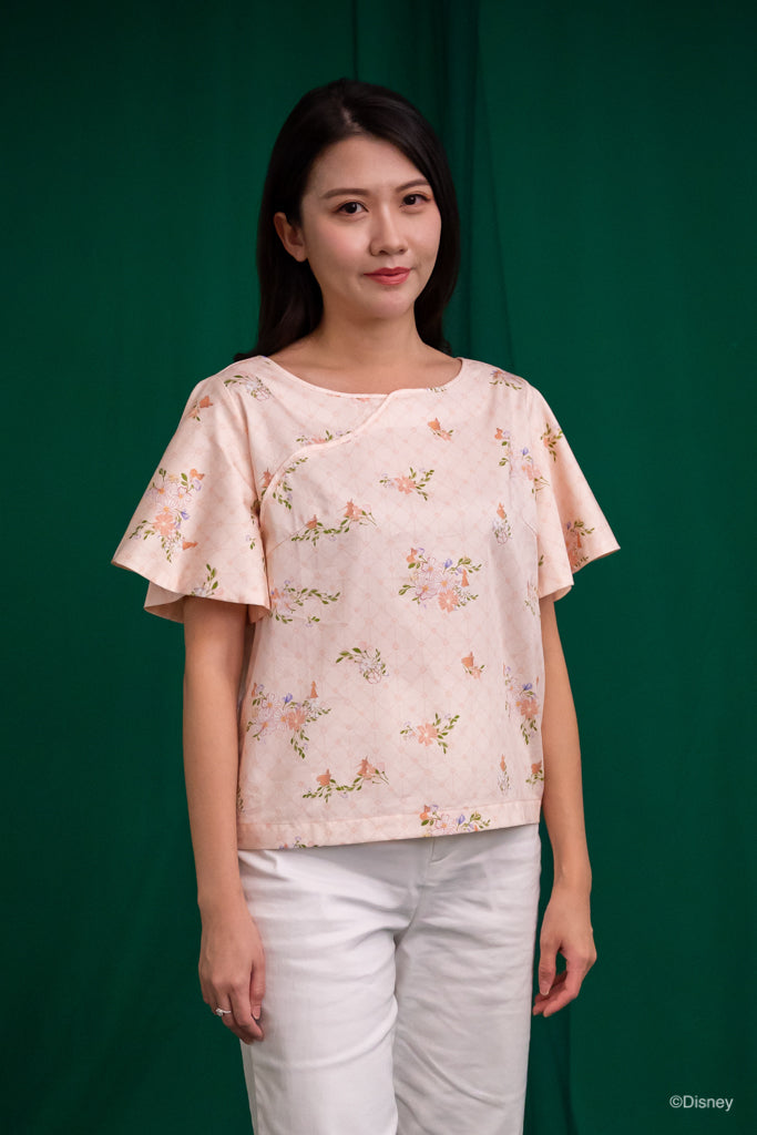 elly CNY2023 | Ladies Cheongsam Top - Pink Princess Daisies | Twinning Family Set | The Elly Store Singapore