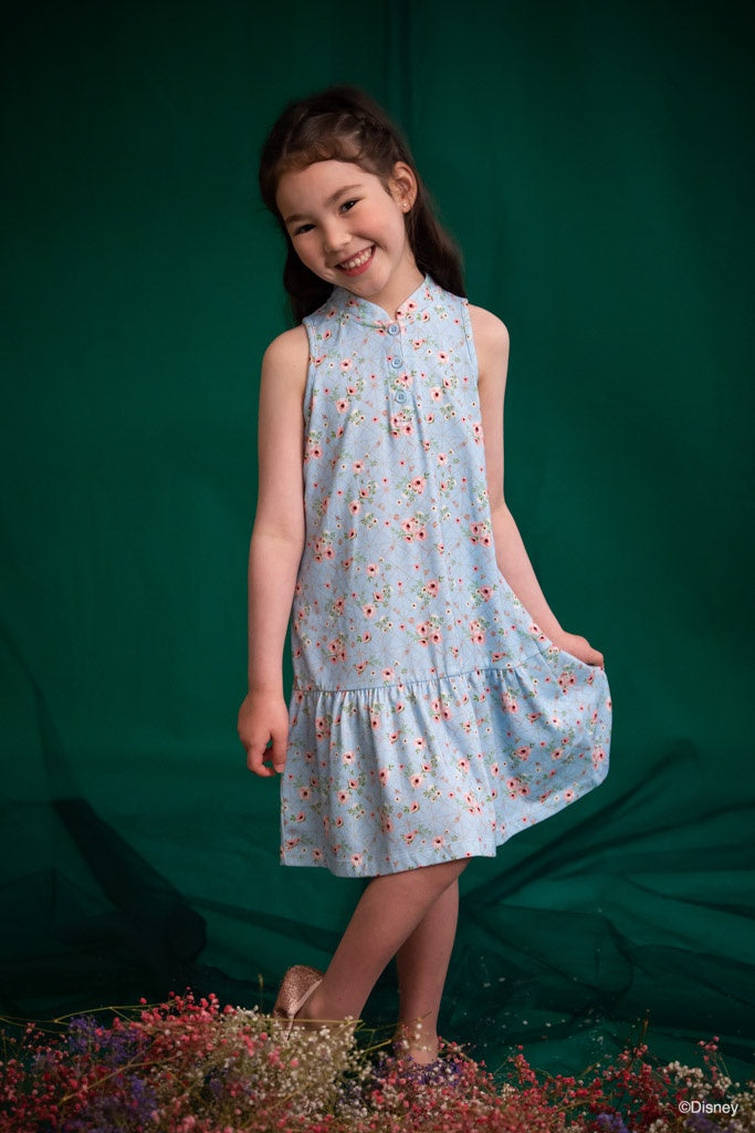 Naomi Cheongsam - Blue Princess Rose | CNY2023 Family Twinning Set | The Elly Store Singapore