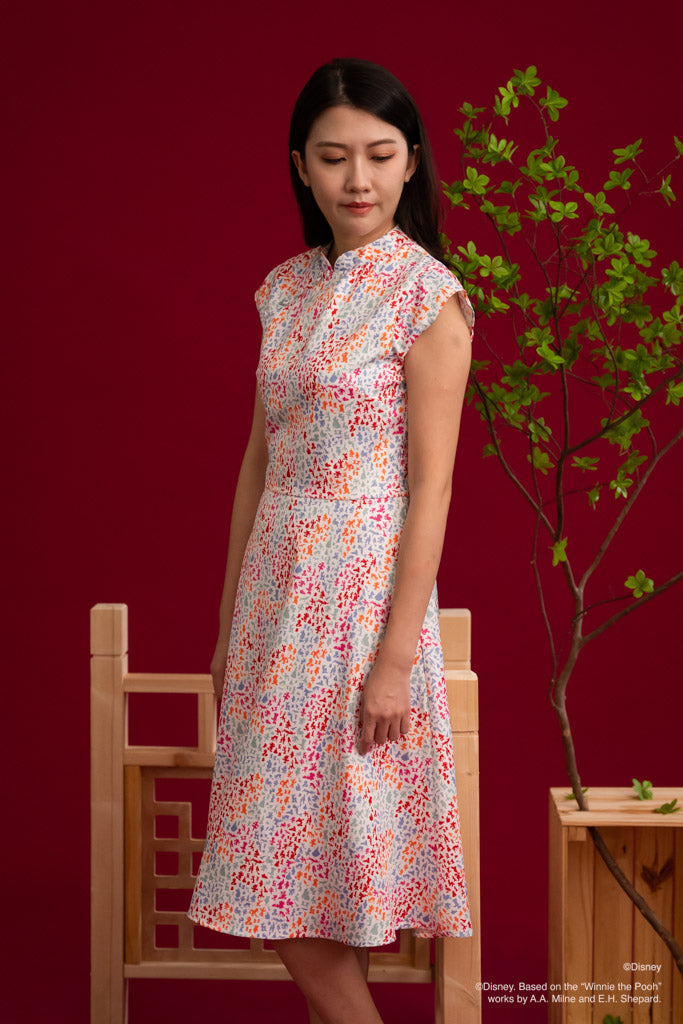 Disney100 Ladies Holly Cheongsam - Rainbow Confetti | Disney x elly Chinese New Year 2023 | The Elly Store Singapore