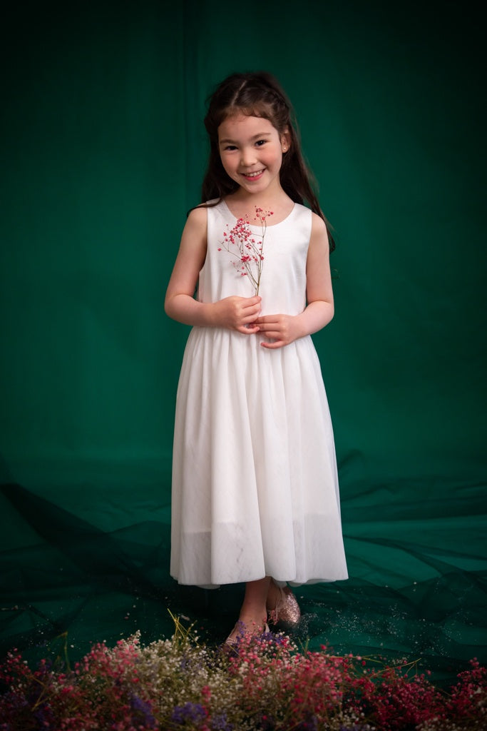 Willow Dress - White Shimmer | Flower Girl Dresses and Formal Wear | The Elly Store Singapore