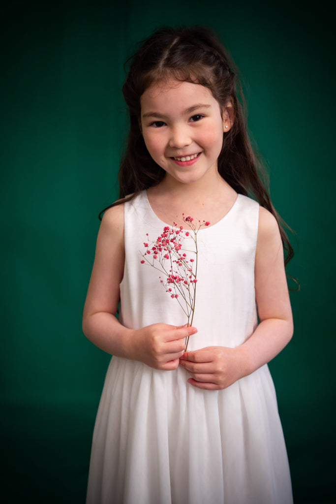 Willow Dress - White Shimmer | Flower Girl Dresses and Formal Wear | The Elly Store Singapore