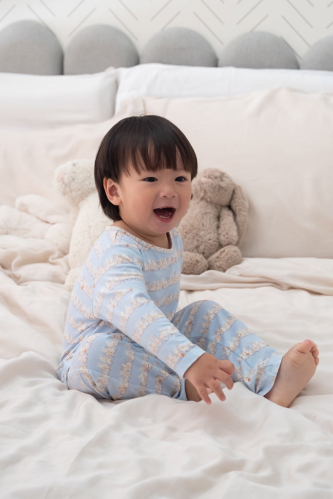 Long-Sleeve Pyjamas Set - Bunnies In A Row | Twinning Family Pyjamas Set | The Elly Store Singapore