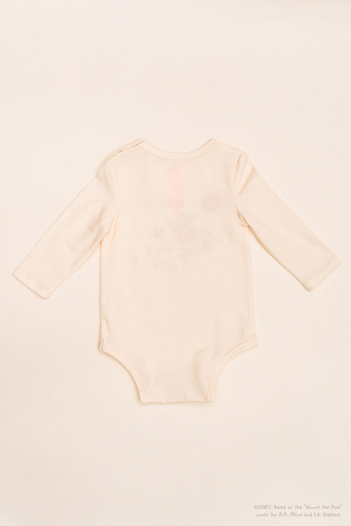 Long-Sleeve Onesie - Cream Busy Bee Pooh | Disney x elly | The Elly Store Singapore